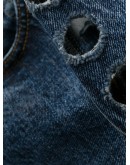 perforated straight-leg jeans