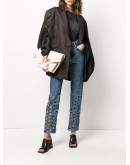 perforated straight-leg jeans