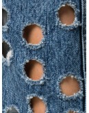 perforated straight-leg jeans