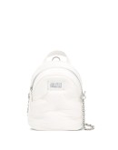 quilted-effect logo-patch mini backpack