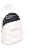 quilted-effect logo-patch mini backpack