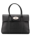 Bayswater matte croc-effect tote