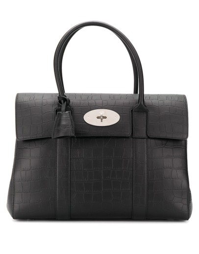 Bayswater matte croc-effect tote