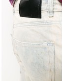distressed layered straight leg jeans