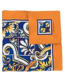 Maiolica print silk scarf