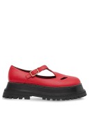 leather T-bar shoes