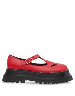 leather T-bar shoes