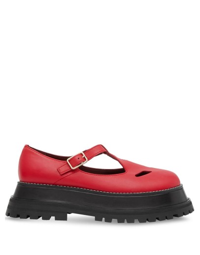 leather T-bar shoes