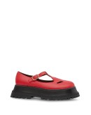 leather T-bar shoes