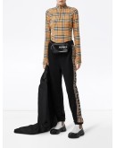 check turtleneck zip top