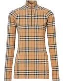 check turtleneck zip top