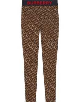 monogram print stretch leggings