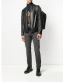slim-fit stonewashed-effect jeans