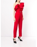 one-shoulder ruffle jumpsuit