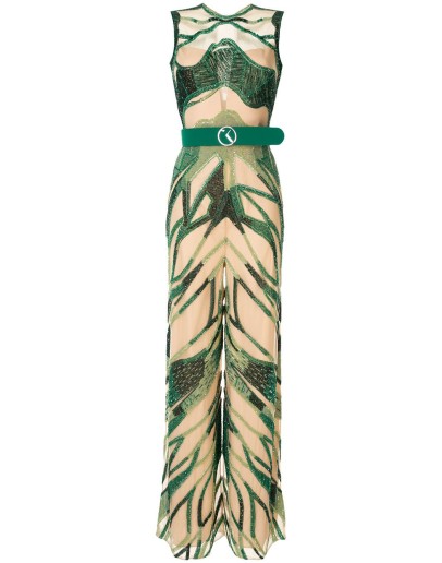embroidered sleeveless jumpsuit
