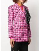 scarf detail checked blazer