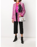 scarf detail checked blazer