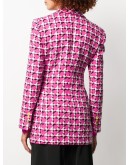 scarf detail checked blazer
