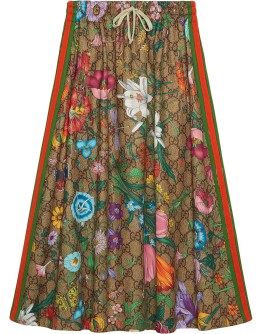 Flora pattern A-line skirt