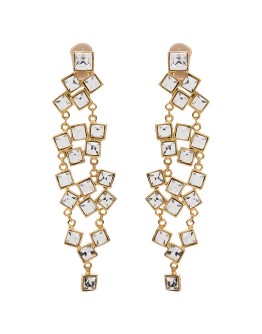 gold-tone crystal drop earrings