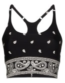 paisley-print performance crop top