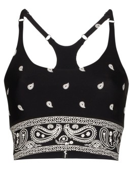 paisley-print performance crop top