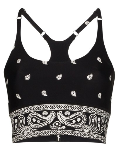 paisley-print performance crop top