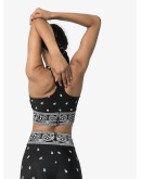 paisley-print performance crop top