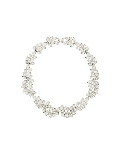 crystal-embellished leaf necklace