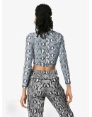 snake-print crop top