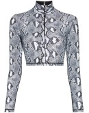 snake-print crop top