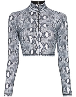 snake-print crop top