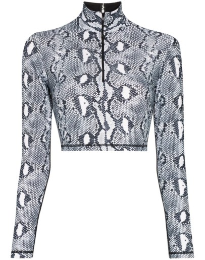 snake-print crop top