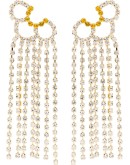 gold tone Petal Chandelier crystal earrings