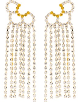 gold tone Petal Chandelier crystal earrings