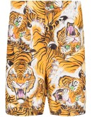 tiger-print Bermuda shorts