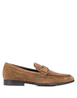 T logo leather loafers