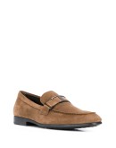 T logo leather loafers