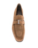 T logo leather loafers