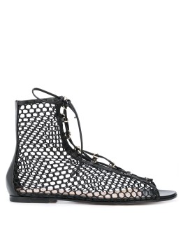 perforated lace-up sandals