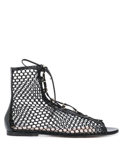 perforated lace-up sandals
