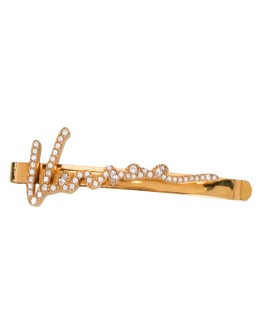 crystal logo hair pin