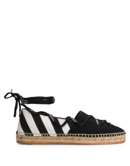 diagonal stripe tie espadrilles