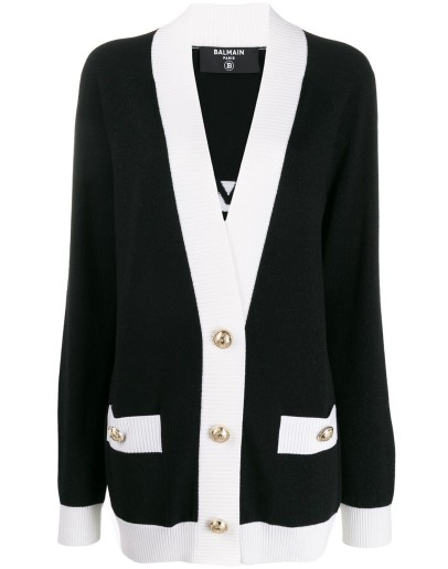 logo-back cardi coat 
