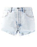 bleached-effect denim shorts