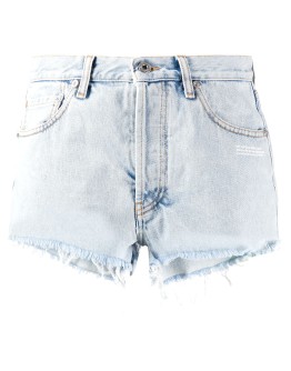 bleached-effect denim shorts