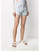bleached-effect denim shorts
