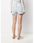 bleached-effect denim shorts