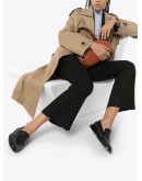 stitch-trimmed leather penny loafers