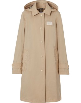 logo patch parka coat